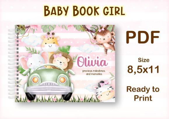 Download Baby Book Girl - Safari - Premium Bundle
