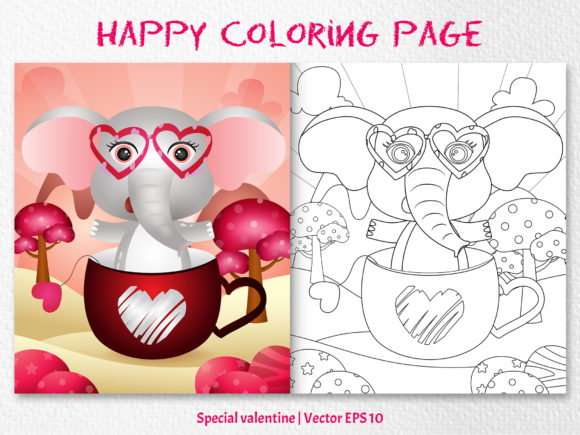 Download A Cute Elephant - Coloring Pages Graphic - Premium Resources