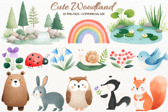 Download Spring Woodland Animals Clipart PNG - Spring woodland animals Collection