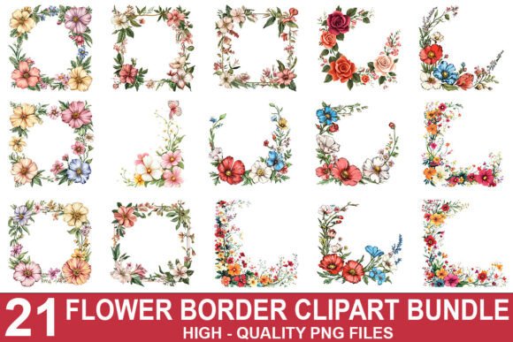 Download Floral Border Clipart Bundle - Border clipart bundle Collection