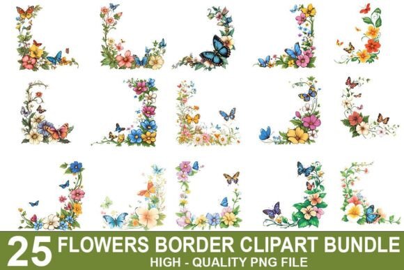 Download Spring Flower Border Clipart Bundle - Border clipart bundle Collection