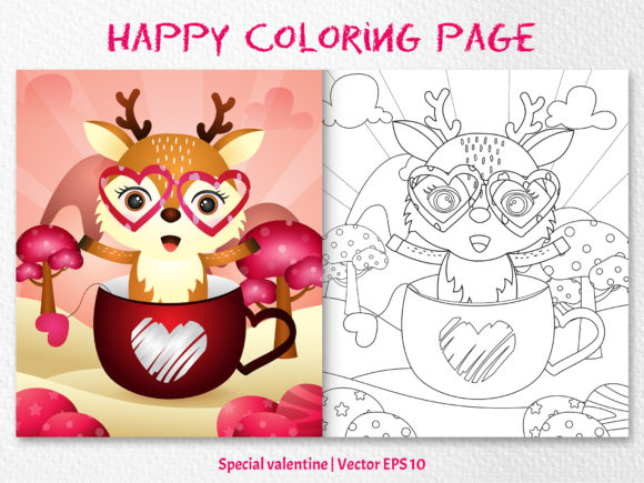 Download A Cute Deer- Coloring Pages Graphic - Premium Resources