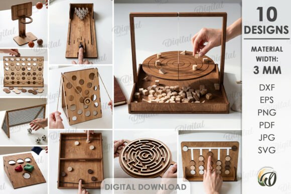 Download 3D Board Games Bundle Laser Cut - Games Collection