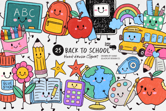 Download Back to School Hand-Drawn Clipart Bundle - Premium Resources