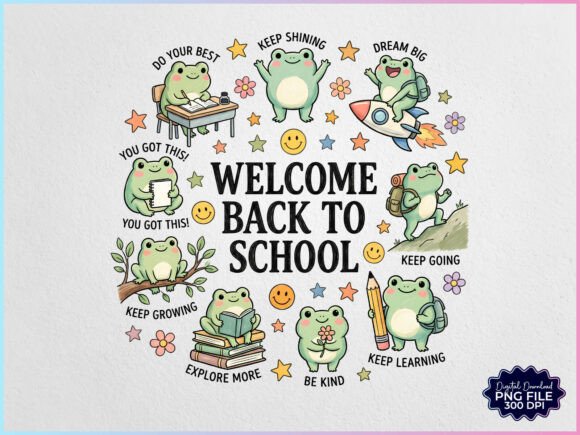 Download Welcome Back to School Frog PNG - Premium Bundle