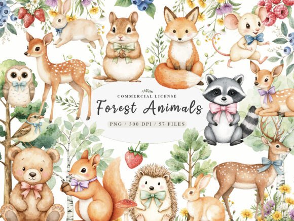 Download Forest Spring Woodland Animals Clipart - Spring woodland animals Collection